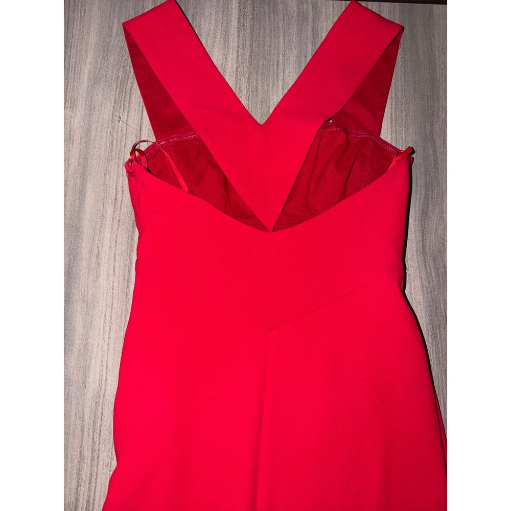 BCBGMAXAZRIA Agata Red Square Neck V-Back Maxi Gown Dress Size 4 NEW S2 - Picture 10 of 12